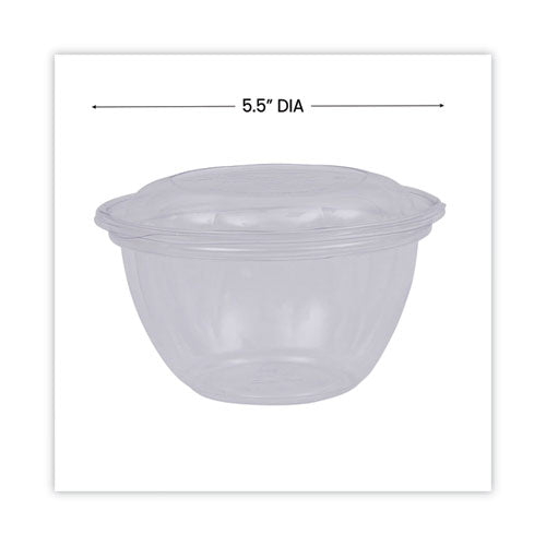 Renewable And Compostable Containers, 18 Oz, 5.5" Diameter X 2.3"h, Clear, Plastic, 150/carton