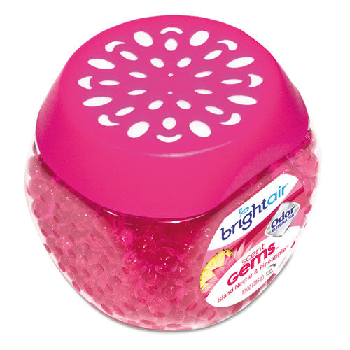 Scent Gems Odor Eliminator, Island Nectar And Pineapple, Pink, 10 Oz Jar, 6/carton