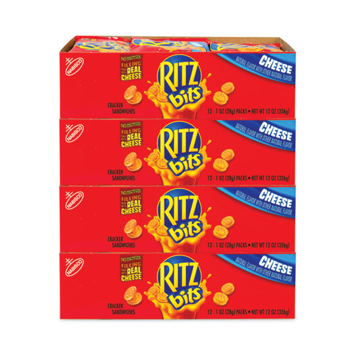 Ritz Bits Cheese Sandwich Crackers, 1 Oz Pouch, 48 Pouches/box, Ships In 1-3 Business Days