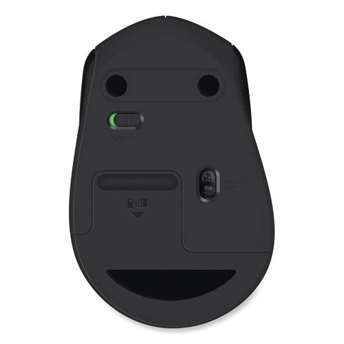 M330 Silent Plus Mouse, 2.4 Ghz Frequency/33 Ft Wireless Range, Right Hand Use, Black