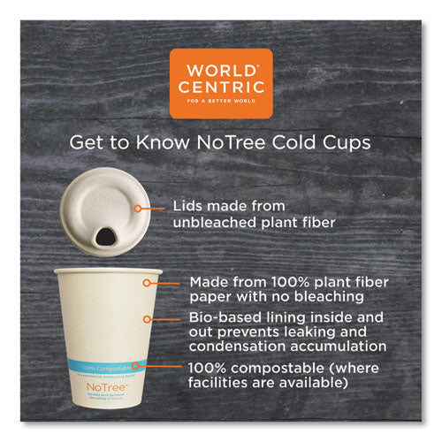 Notree Paper Cold Cups, 16 Oz, Natural, 1,000/carton