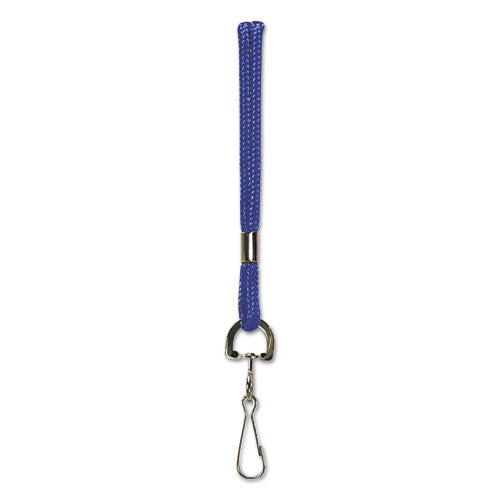 Rope Lanyard, Metal Hook Fastener, 36" Long, Nylon, Blue