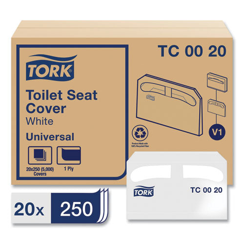Toilet Seat Cover, Half-fold, 14.5 X 17, White, 250/pack, 20 Packs/carton