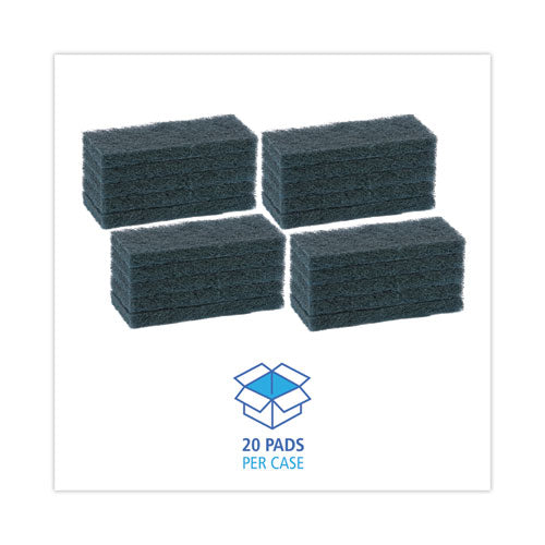 Medium-duty Scour Pad, 10 X 4.63, Blue, 20/carton