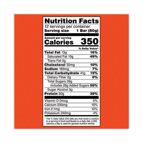Recover Chocolate Chip Whey Protein Bar, 2.8 oz Bar, 12 Bars/Carton, Ships in 1-3 Business Days Recover Chocolate Chip Whey Protein Bar, 2.8 oz Bar, 12 Bars/Carton, Ships in 1-3 Business Days