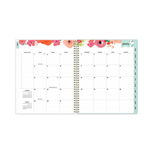 Day Designer Secret Garden Mint Frosted Weekly/monthly Planner, 11 X 8.5, Multicolor Cover, 12-month (jan To Dec): 2023