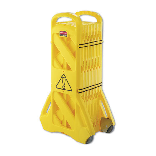 Portable Mobile Safety Barrier, Plastic, 13 Ft X 40", Yellow