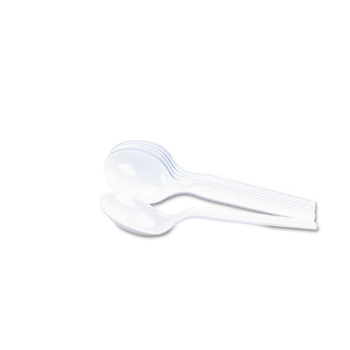 Plastic Cutlery, Heavy Mediumweight Soup Spoon, 1,000/carton