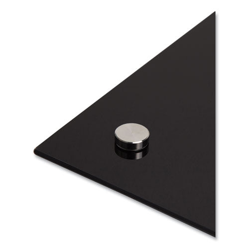 Black Glass Dry Erase Board, 48 X 36, Black Surface