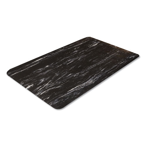 Cushion-step Surface Mat, 24 X 36, Marbleized Rubber, Black