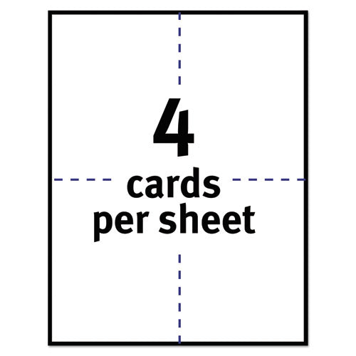 Printable Postcards, Laser, 80 Lb, 4.25 X 5.5, Uncoated White, 200 Cards, 4 Cards/sheet, 50 Sheets/box