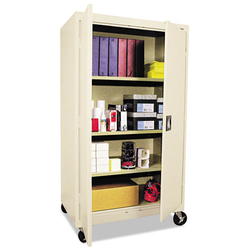 Assembled Mobile Storage Cabinet, With Adjustable Shelves 36w X 24d X 66h, Black