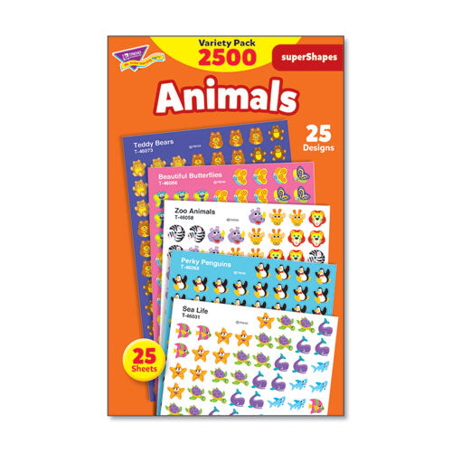 Superspots And Supershapes Sticker Variety Packs, Sparkle Smiles, Assorted Colors, 1,300/pack