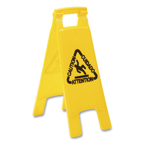 Site Safety Wet Floor Sign, 2-sided, 10 X 2 X 26, Yellow