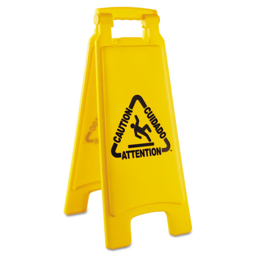 Site Safety Wet Floor Sign, 2-sided, 10 X 2 X 26, Yellow