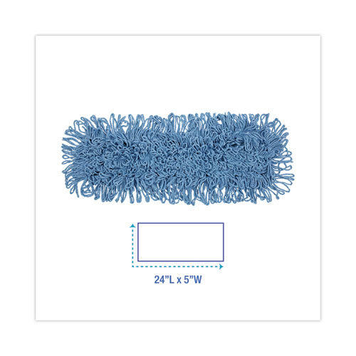 Mop Head, Dust, Looped-end, Cotton/synthetic Fibers, 24 X 5, Blue