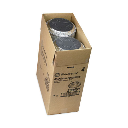 Round Aluminum Carryout Containers, 10" Diameter X 1.09"h, Silver, 400/carton