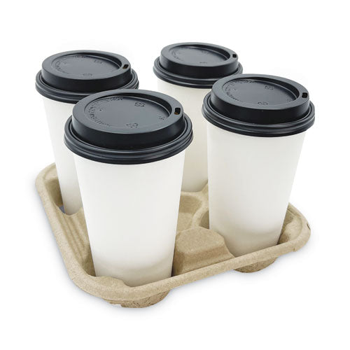 Cup Carrier Tray, 8 Oz To 32 Oz, Four Cups, Kraft, 300/carton