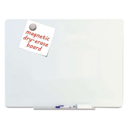 Magnetic Glass Dry Erase Board, 60 X 48, Opaque White Surface