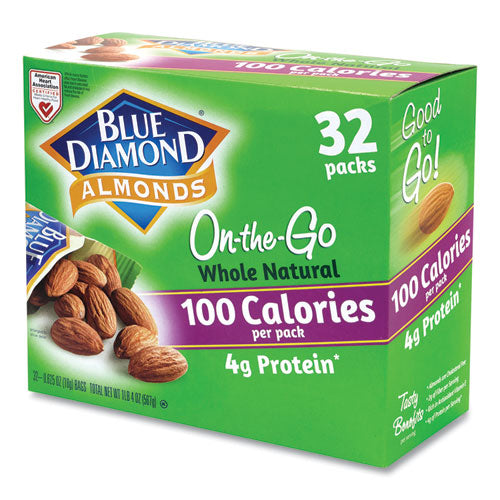 Whole Natural Almonds On-the-go, 0.63 Oz Pouch, 32 Pouches/carton, Ships In 1-3 Business Days
