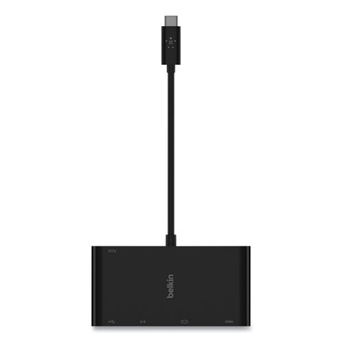 Usb-c Multimedia + Charge Adapter, 4k Hdmi/usb-a/usb-c/vga, 4.9 Ft, Black