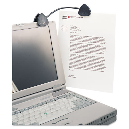 Flexclip Gooseneck Copyholder, Monitor/laptop Mount, Plastic, Black