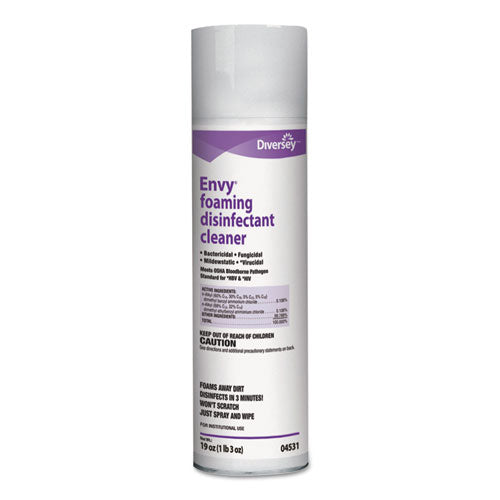 Envy Foaming Disinfectant Cleaner, Lavender Scent, 19 Oz Aerosol Spray, 12/carton