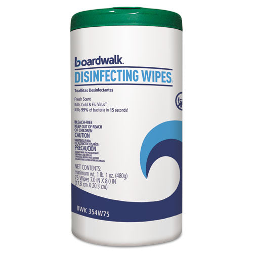 Disinfecting Wipes, 7 X 8, Fresh Scent, 75/canister, 6 Canisters/carton