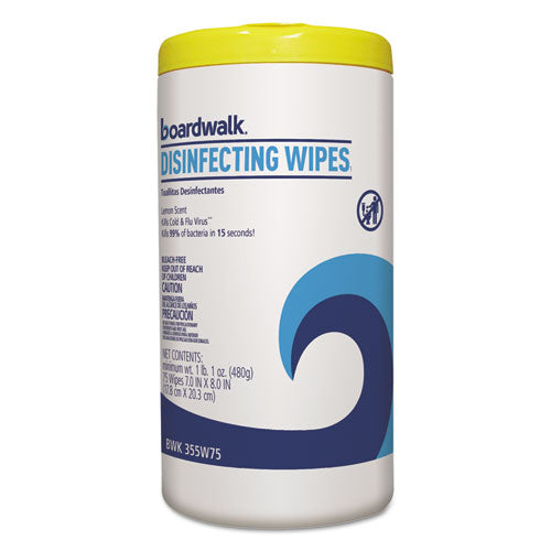 Disinfecting Wipes, 7 X 8, Fresh Scent, 75/canister, 6 Canisters/carton