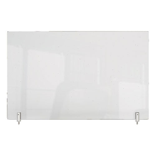 Clear Partition Extender With Attached Clamp, 36 X 3.88 X 24, Thermoplastic Sheeting