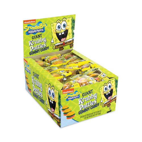 Spongebob Squarepants Giant Krabby Patties Gummy Candy, 0.63 Oz Pack, 36/box, Ships In 1-3 Business Days