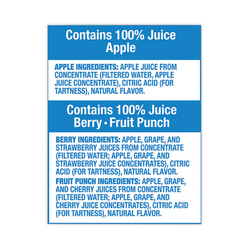 100% Juice Pouches Variety Pack, 6 Oz, 40 Pouches/pack, Ships In 1-3 Business Days