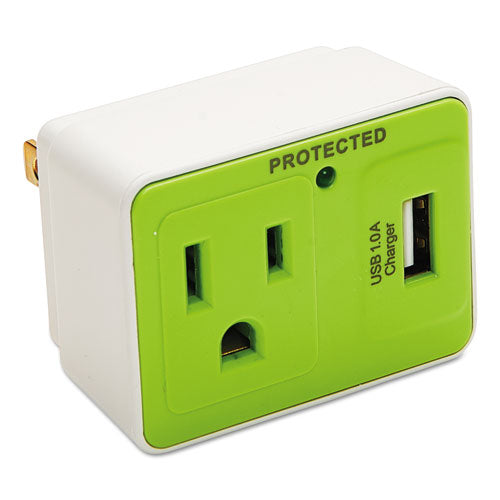Surge Protector, 7 Ac Outlets, 4 Ft Cord, 1,080 J, White