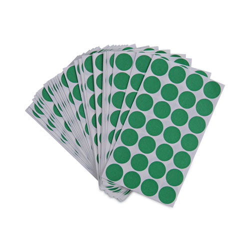 Self-adhesive Removable Color-coding Labels, 0.75" Dia, Green, 28/sheet, 36 Sheets/pack