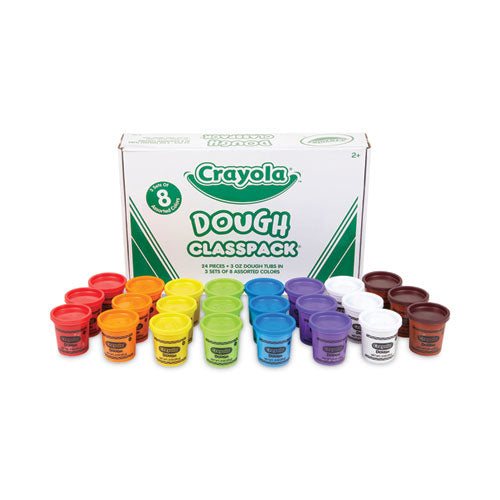 Dough Classpack, 3 Oz, 8 Assorted Colors, 24/pack
