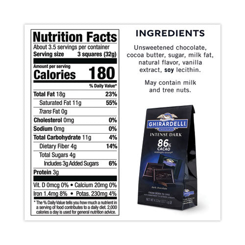 Intense Dark Midnight Reverie 86% Cacao Singles Bag, 4.12 Oz Packs, 3 Count, Ships In 1-3 Business Days