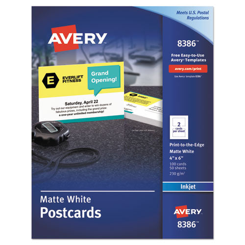 Printable Postcards, Inkjet/laser, 74 Lb, 4.25 X 5.5, Ivory, 100 Cards, 4 Cards/sheet, 25 Sheets/box