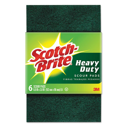 Heavy-duty Scour Pad, 3.8 X 6, Green, 10/carton
