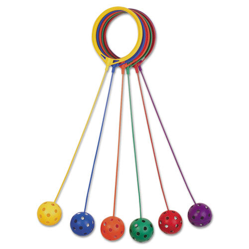 Swing Ball Set, 5.5" Diameter, Assorted Colors, 6/set