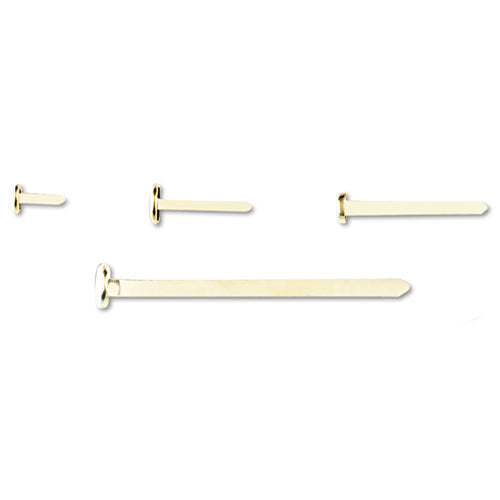 #4 Brass Prong Paper Fasteners, 1" Capacity, Brass, 100/box