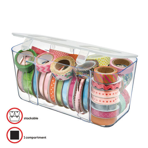 Stackable Caddy Organizer, Medium, Plastic, 8.8 X 4 X 4.38, White