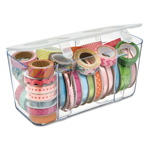 Stackable Caddy Organizer, Medium, Plastic, 8.8 X 4 X 4.38, White