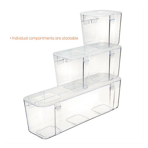 Stackable Caddy Organizer, Medium, Plastic, 8.8 X 4 X 4.38, White