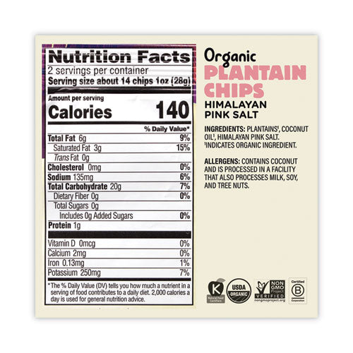 Himalayan Pink Sea Salt Plantain Chips, 2 oz Bags, 12/Pack, Ships in 1-3 Business Days Himalayan Pink Sea Salt Plantain Chips, 2 oz Bags, 12/Pack, Ships in 1-3 Business Days