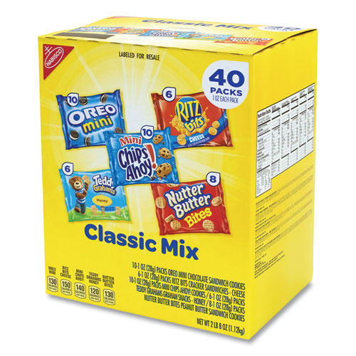 Cookie And Cracker Classic Mix, Assorted Flavors, 1 Oz Pack, 40 Packs/box, Ships In 1-3 Business Days