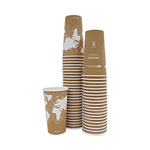 World Art Renewable And Compostable Hot Cups, 20 Oz, 50/pack, 20 Packs/carton