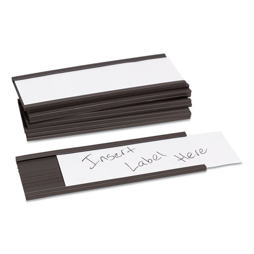 Magnetic Card Holders, 6 X 0.5, Black, 10/pack