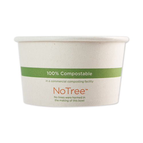 No Tree Paper Bowls, 8 Oz, 3.4" Diameter X 2.3"h, Natural, Sugarcane, 1,000/carton