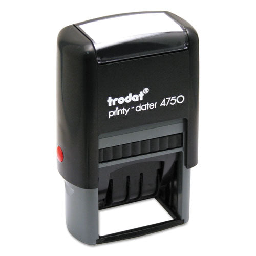 Printy Economy 5-in-1 Date Stamp, Self-inking, 1.63" X 1", Blue/red