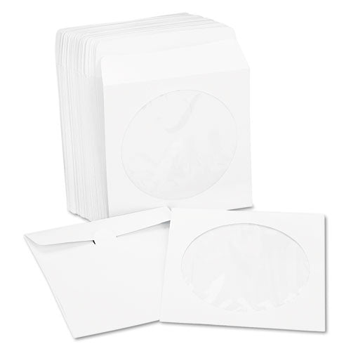 Cd/dvd Envelopes, Clear Window, 1 Disc Capacity, White, 50/pack
